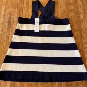 Ann Taylor NWT Navy Blue & White Striped Halter Top XS